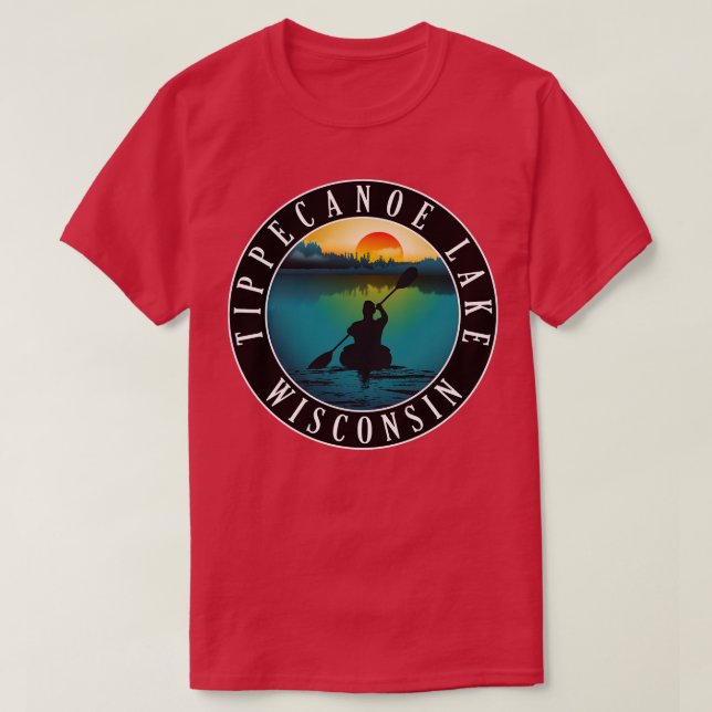 Tippecanoe Lake Wisconsin Kayaking T-Shirt (Design Front)