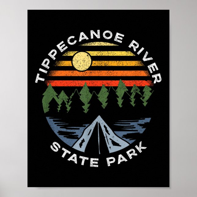 Tippecanoe River State Park Indiana Forest Camping Poster (Front)