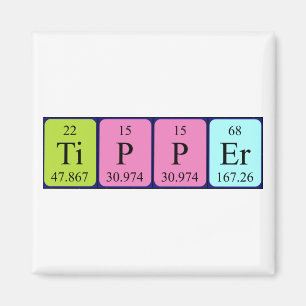 Tipper periodic table name magnet