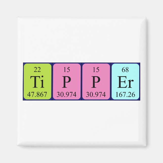 Tipper periodic table name magnet (Front)