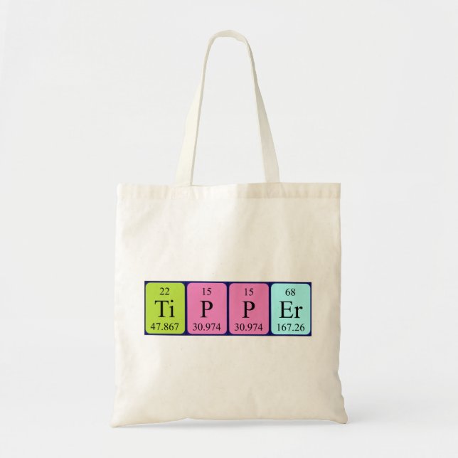 Tipper periodic table name tote bag (Front)