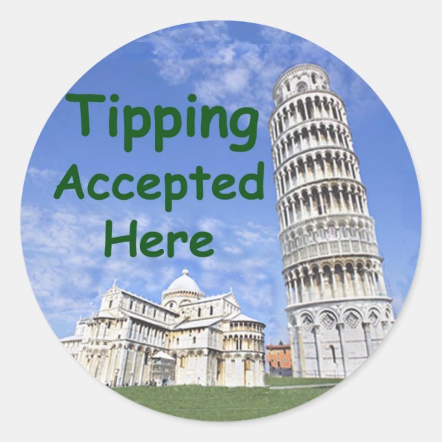 Tipping Accepted Here Sticker (Front)