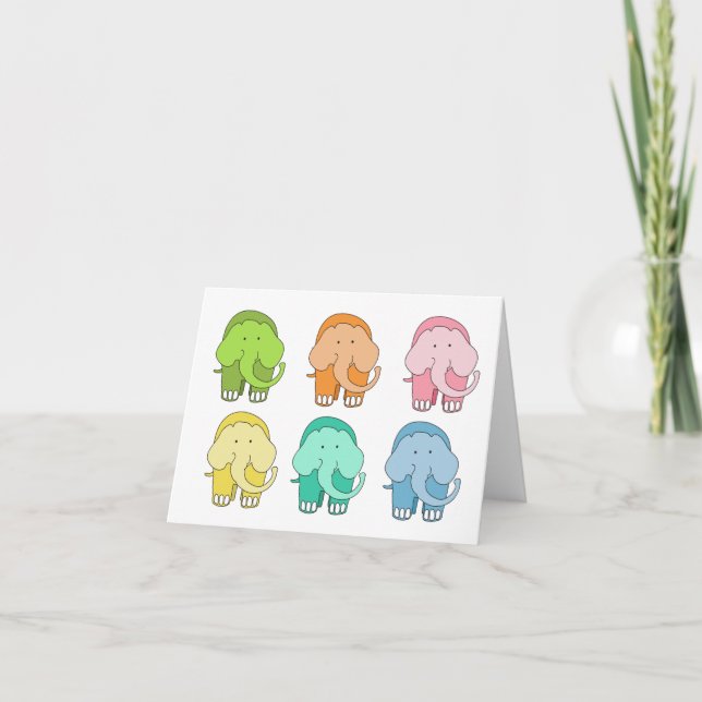 Tippy Toes Elephant Blank Card (Front)