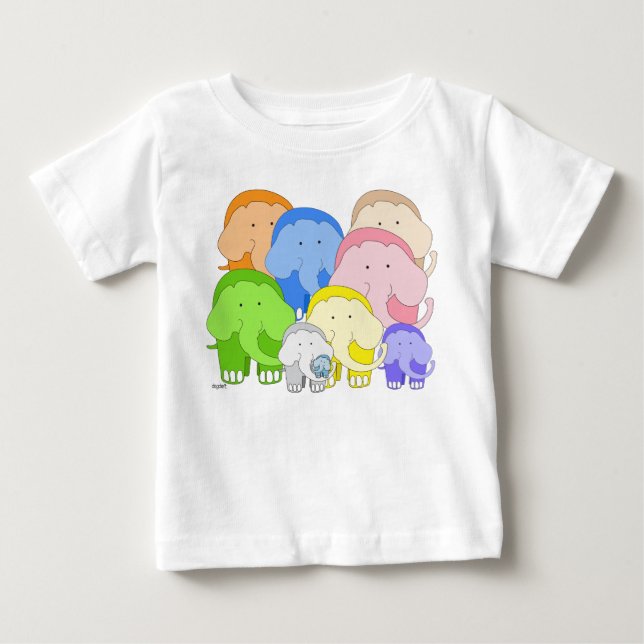 Tippy Toes Elephant Herd T-Shirt (Front)