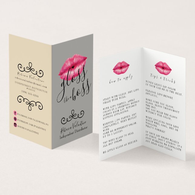 Tips and Tricks Lipsense Distributor Business Card (Inside and Outside)