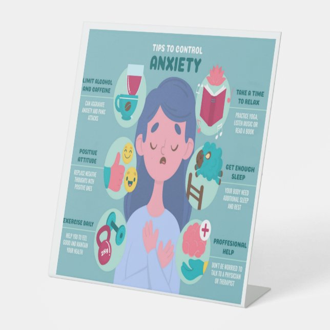 Tips to control anxiety pedestal sign (Front)