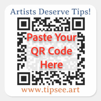 TipSee Member Custom QR sticker, 1.5 in square Square Sticker