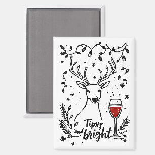 Tipsy and Bright Deer  Magnet