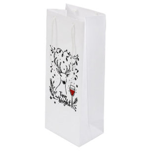 Tipsy and Bright Deer Wine Gift Bag