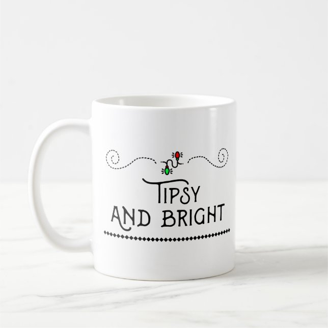 Tipsy and Bright | Festive Holiday Lights Mug (Left)