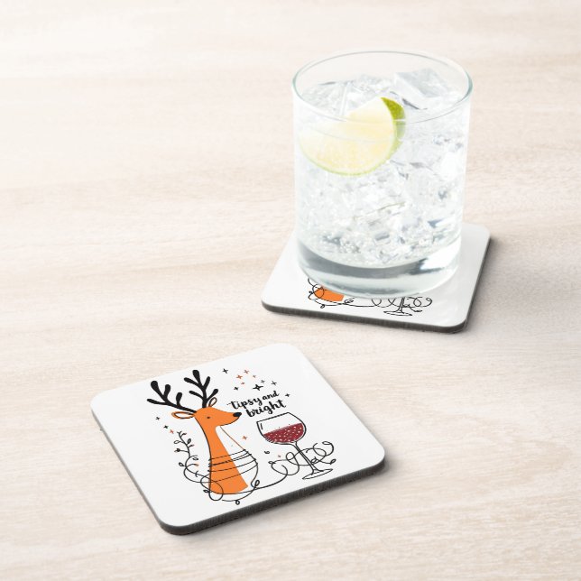 Tipsy and Bright Reindeer  Coaster (Right Side)