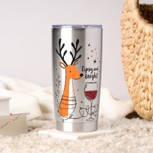 Tipsy and Bright Reindeer Insulated Tumbler