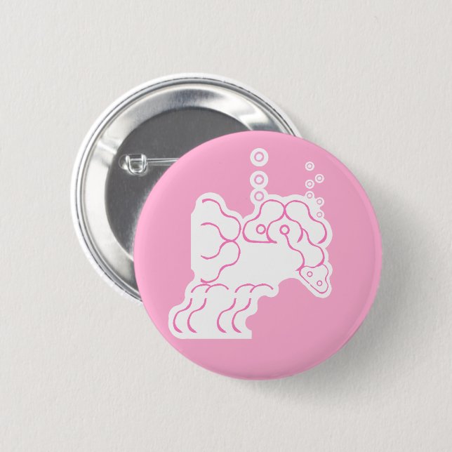 Tipsy, Drunk Pink Elephant 6 Cm Round Badge (Front & Back)
