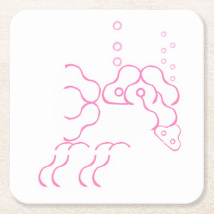 Tipsy, Drunk Pink Elephant Paper Coaster