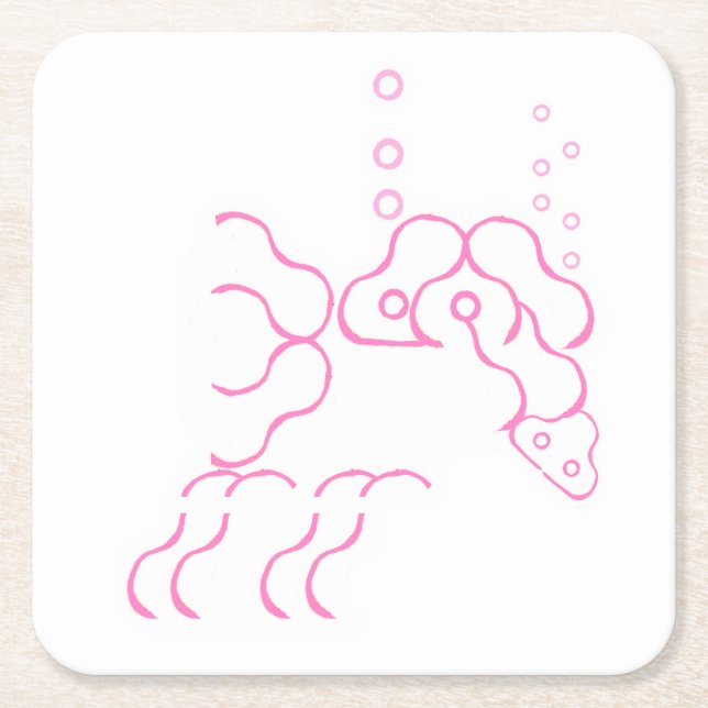 Tipsy, Drunk Pink Elephant Paper Coaster (Front)