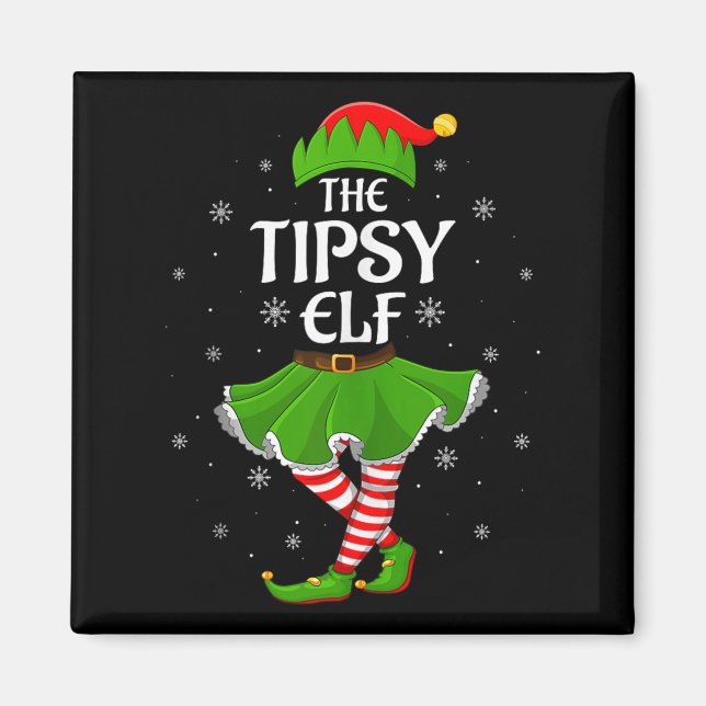 Tipsy Elf Christmas Family Girls Women Elf Squad X Magnet (Front)