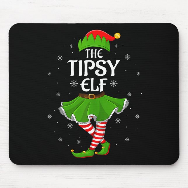 Tipsy Elf Christmas Family Girls Women Elf Squad X Mouse Mat (Front)