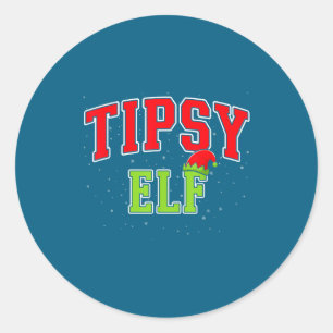Tipsy Elf Christmas Family Matching Group Xmas  Classic Round Sticker