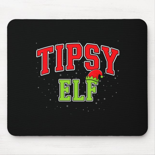 Tipsy Elf Christmas Family Matching Group Xmas  Mouse Mat (Front)
