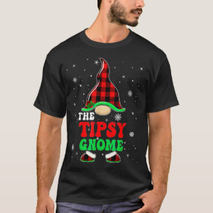 Tipsy Gnome Buffalo Plaid Matching Family Christma T-Shirt