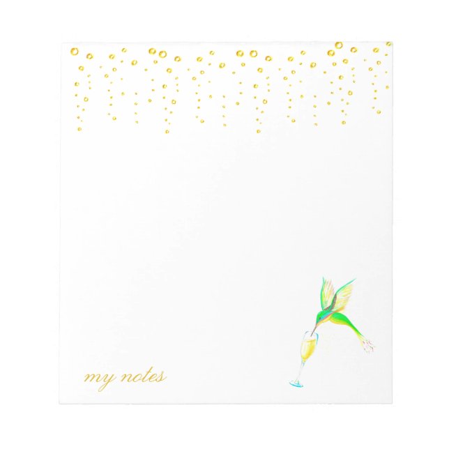 Tipsy Hummingbird Notepad (Front)