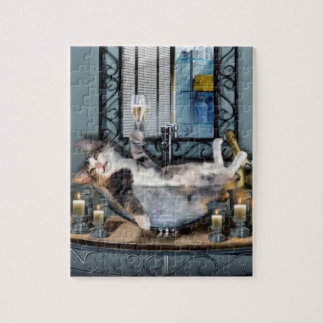 Tipsy kitty puzzle. jigsaw puzzle (Vertical)