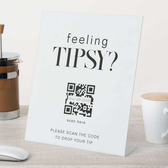 Tipsy Qr code Bar tip sign (In SItu)
