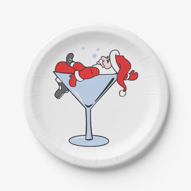 Tipsy Santa Paper Plate (Front)