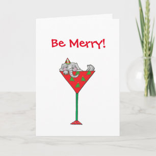 Tipsy-tini's Elephant Holiday Card