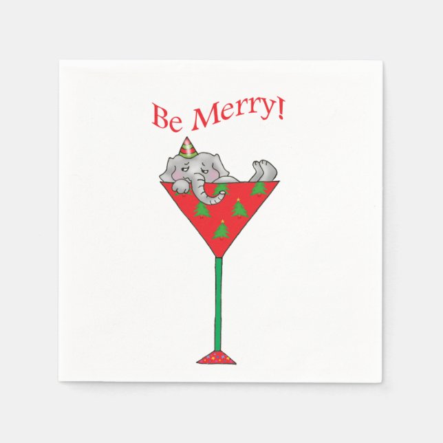 Tipsy-tini's Elephant Napkin (Front)