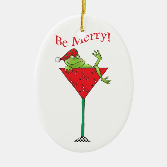 Tipsy-tini's Frog Ceramic Tree Decoration (Front)