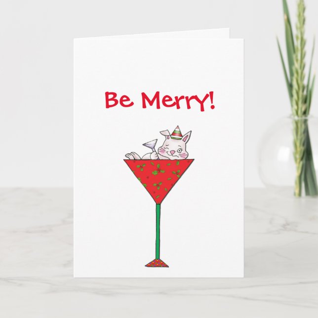 Tipsy-tini's Rabbit Holiday Card (Front)