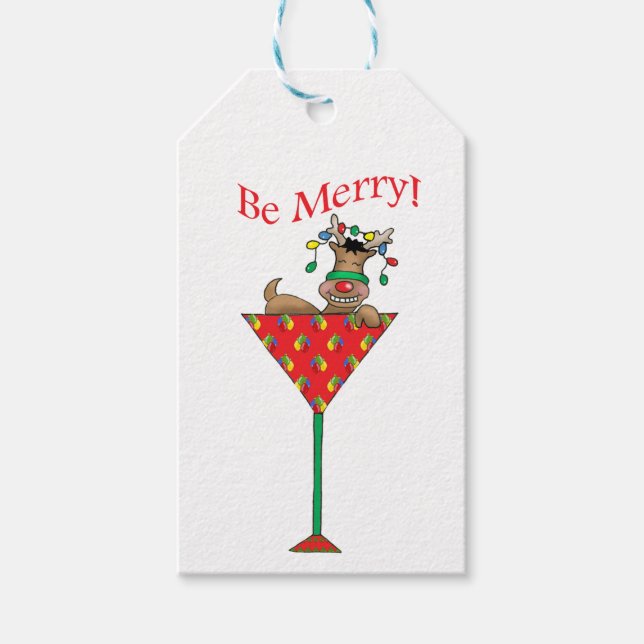 Tipsy-tini's Reindeer Gift Tags (Front)