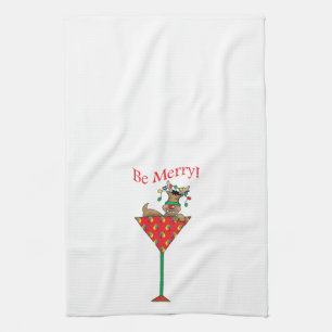 Tipsy-tini's Reindeer Tea Towel