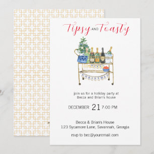 Tipsy & Toasty Christmas Party Invitation