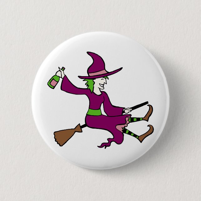 Tipsy Witch 6 Cm Round Badge (Front)