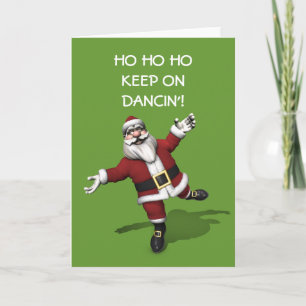 Tiptoe Dancing Santa Claus Holiday Card