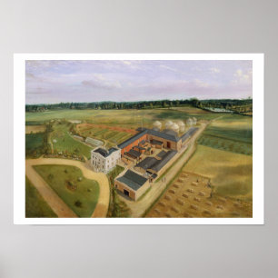Tiptree Hall and Farm, Essex, c.1850-60 (oil on ca Poster