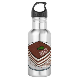 Tiramisu cake cartoon illustration  532 ml water bottle