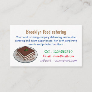 Tiramisu cake cartoon illustration business card