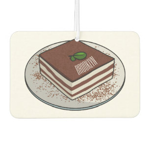Tiramisu cake cartoon illustration car air freshener