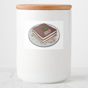 Tiramisu cake cartoon illustration  food label