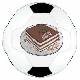 Tiramisu cake cartoon illustration football