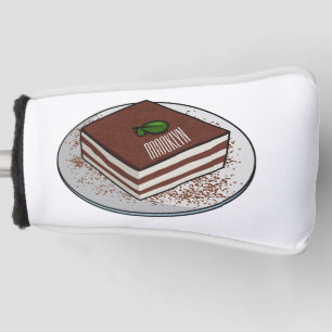Tiramisu cake cartoon illustration  golf head cover