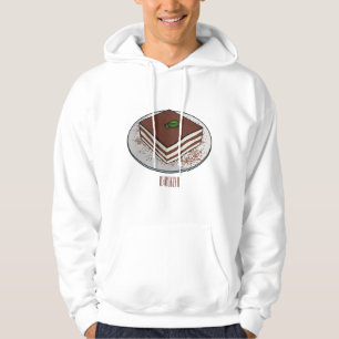 Tiramisu cake cartoon illustration hoodie