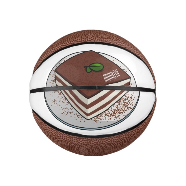 Tiramisu cake cartoon illustration mini basketball (Front)