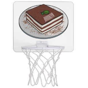 Tiramisu cake cartoon illustration mini basketball hoop