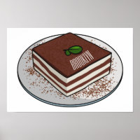 Tiramisu cake cartoon illustration