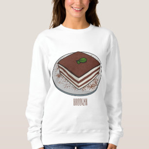 Tiramisu cake cartoon illustration sweatshirt