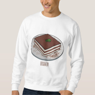 Tiramisu cake cartoon illustration sweatshirt